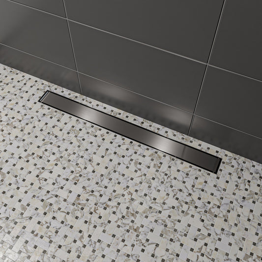 ALFI brand  ABLD32B-BSS 32" Modern Brushed Stainless Steel Linear Shower Drain with Solid Cover
