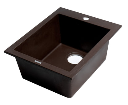 ALFI brand AB1720DI 17" Drop-In Rectangular Granite Composite Kitchen Prep Sink