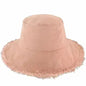 Frayed Bucket Hat - Wide Brim Cotton - UPF 50+ Sun Protection - One Size