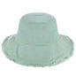 Frayed Bucket Hat - Wide Brim Cotton - UPF 50+ Sun Protection - One Size