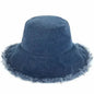 Frayed Bucket Hat - Wide Brim Cotton - UPF 50+ Sun Protection - One Size