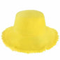 Frayed Bucket Hat - Wide Brim Cotton - UPF 50+ Sun Protection - One Size