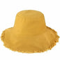 Frayed Bucket Hat - Wide Brim Cotton - UPF 50+ Sun Protection - One Size