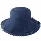 Frayed Bucket Hat - Wide Brim Cotton - UPF 50+ Sun Protection - One Size