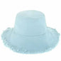 Frayed Bucket Hat - Wide Brim Cotton - UPF 50+ Sun Protection - One Size