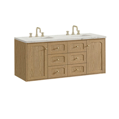 Laurent 60" Double Vanity, Light Natural Oak