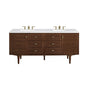 Amberly 72" Double Vanity Cabinet, Mid-Century Walnut