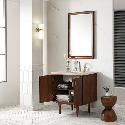 Amberly 30" Single Vanity Cabinet, Mid-Century Walnut