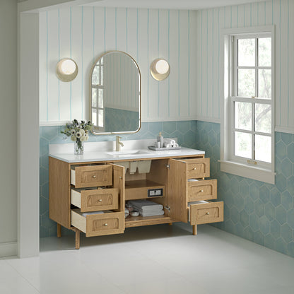 Laurent 60" Single Vanity, Light Natural Oak