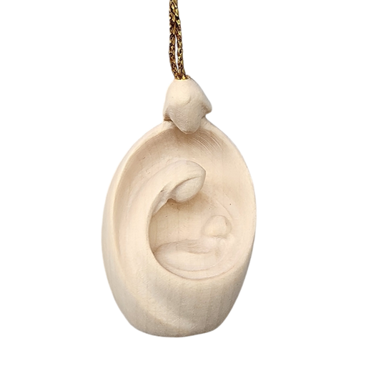 Modern Style Nativity Scene Ornament - Maple - 2 Inch