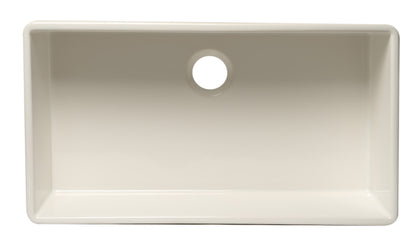 ALFI brand AB536 AB536-W White 36" Smooth Apron Single Bowl Fireclay Farm Sink