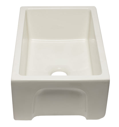 ALFI brand AB3018HS Reversible Smooth / Fluted Single Bowl Fireclay Farm Sink
