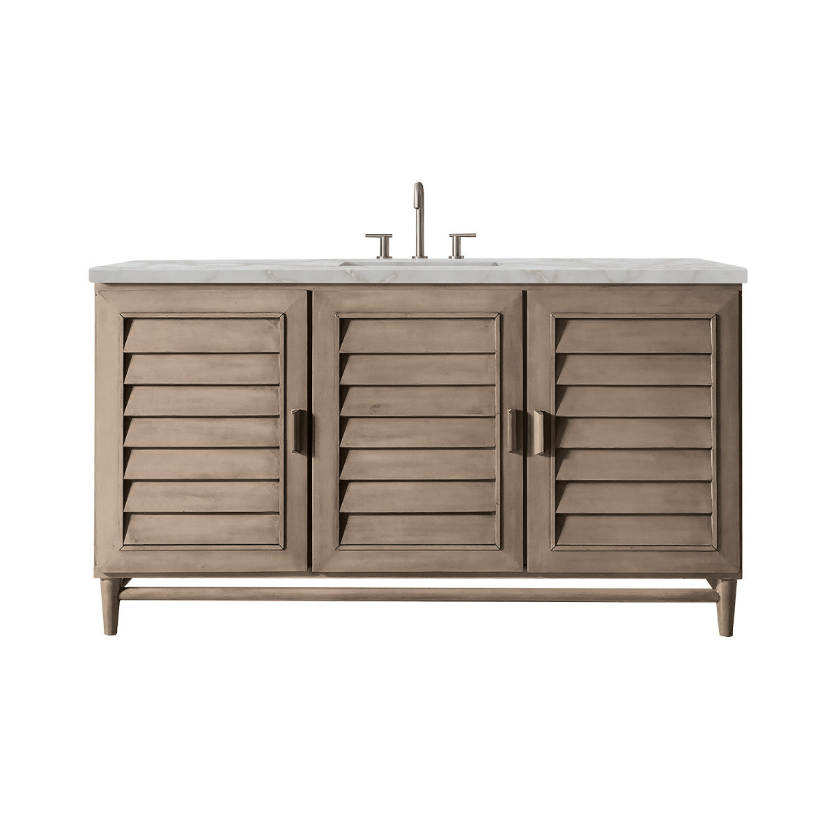 Portland 60" Single Vanity Cabinet, Whitewashed Walnut