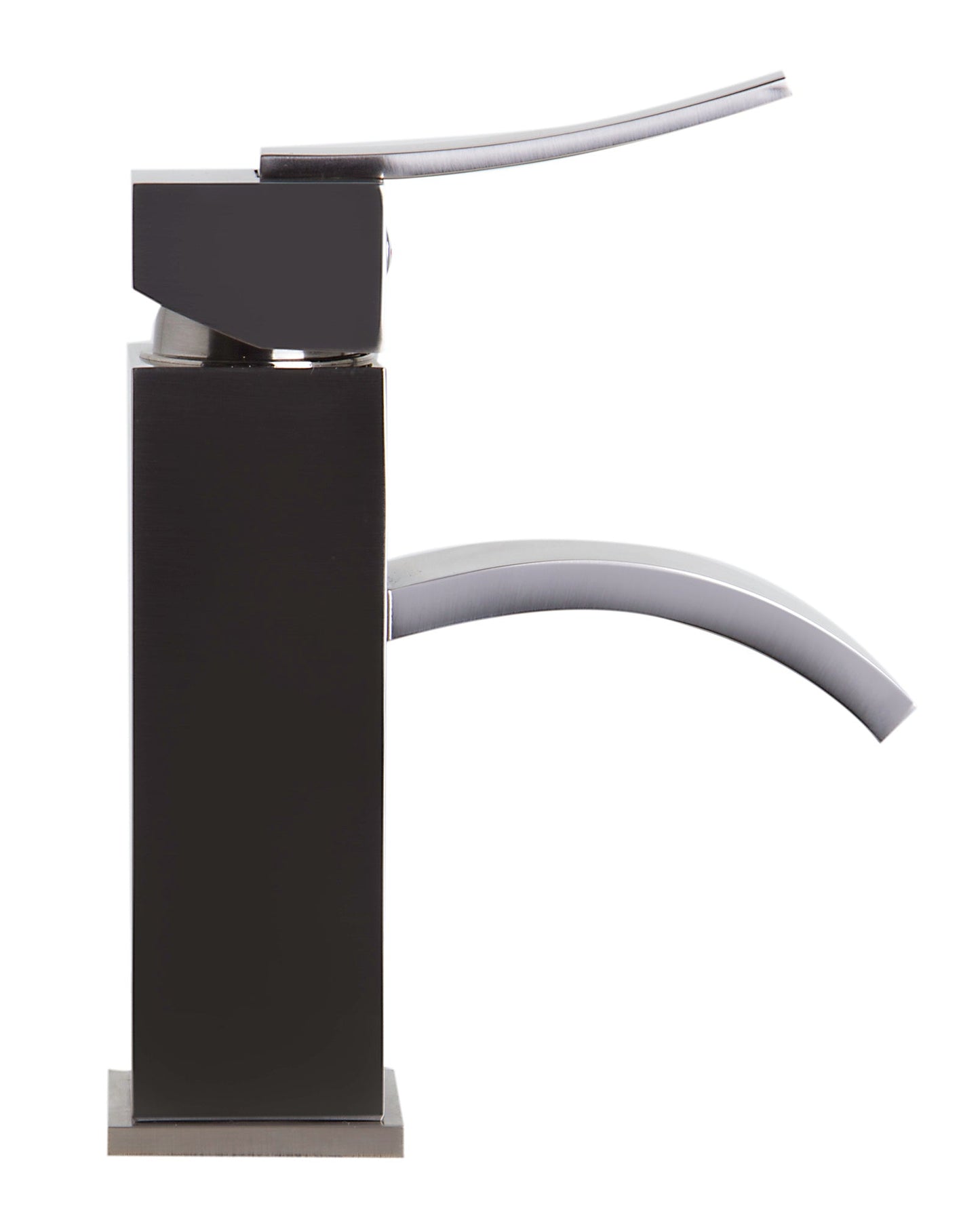 ALFI brand AB1258 Square Body Curved Spout Single Lever Bathroom Faucet