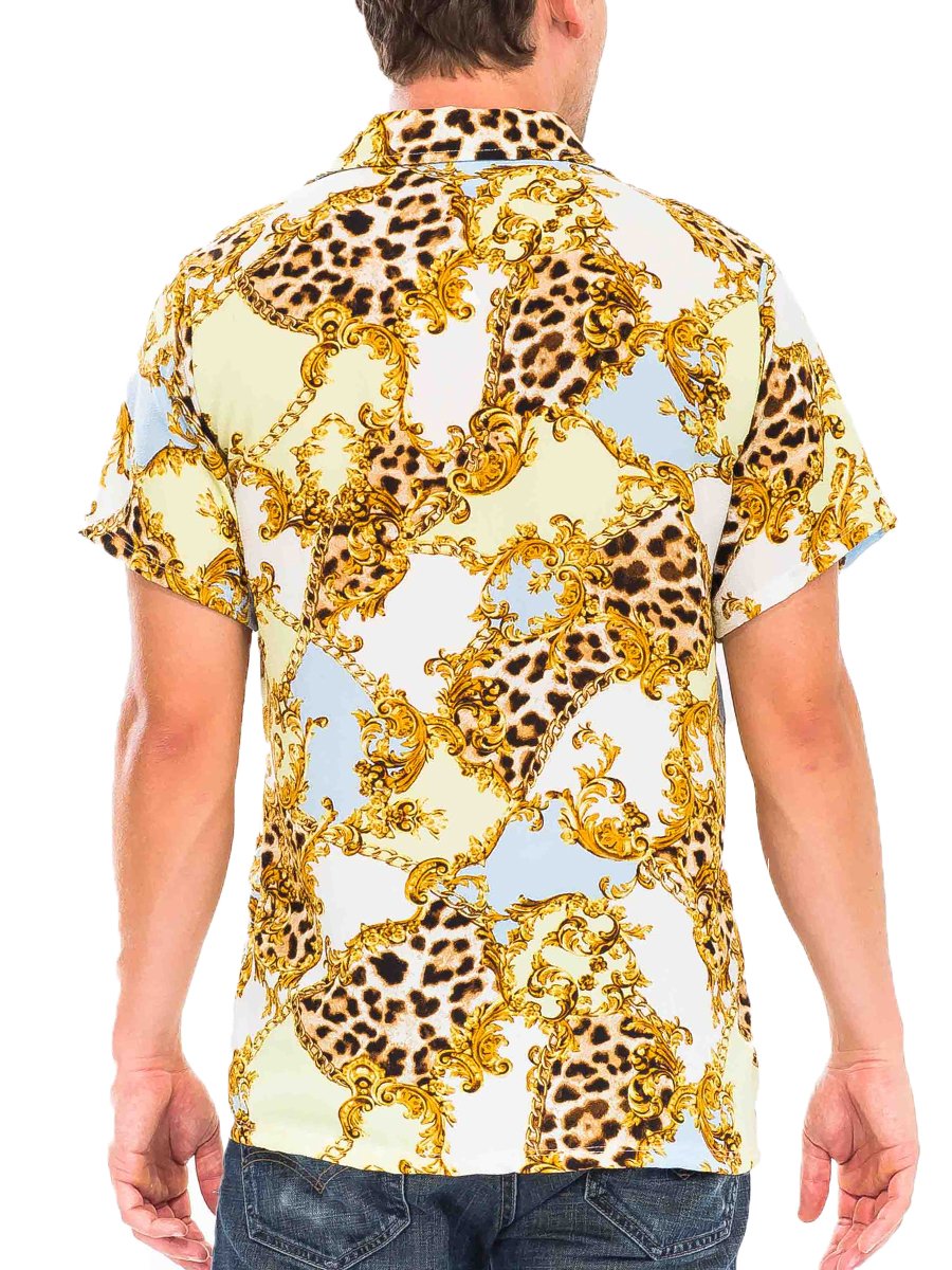HIDDEN CHEETAH BUTTON DOWN SHIRT