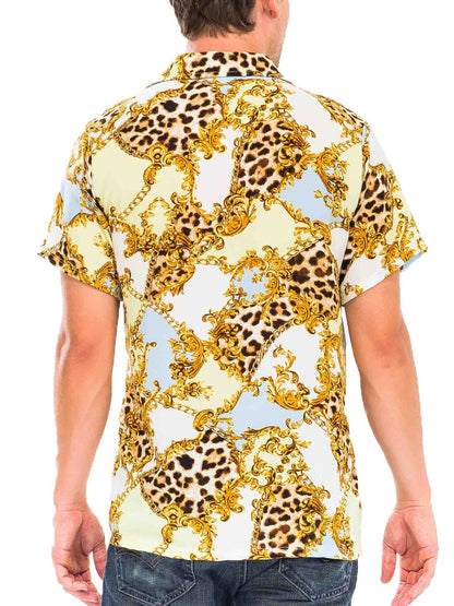 HIDDEN CHEETAH BUTTON DOWN SHIRT