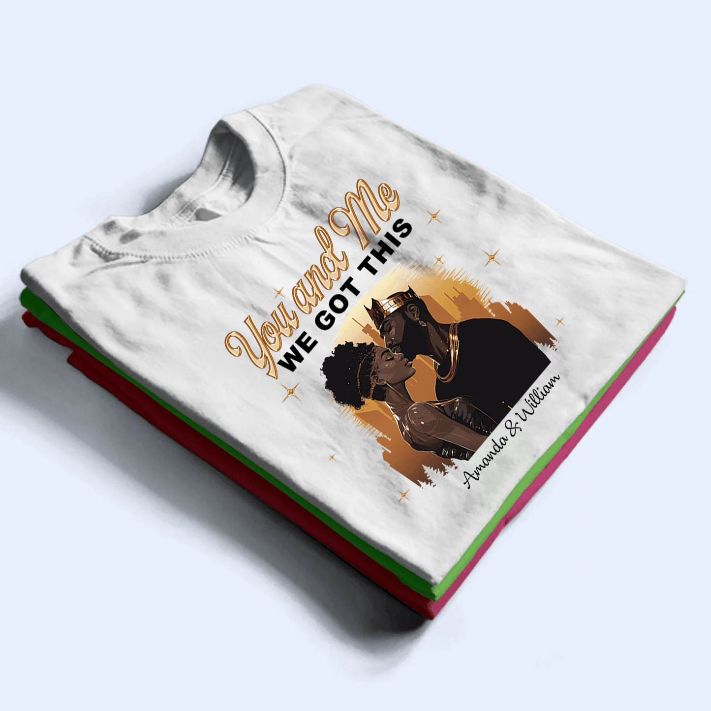Custom Photo Black African Couple | Personalized Gift For Valentine, Anniversary, Husband Wife, Girlfriend, Boyfriend, Her/Him, Family | T-shirts