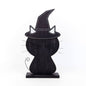 Black Cat With Witch Hat Wooden Cutout 9.5" Halloween Décor