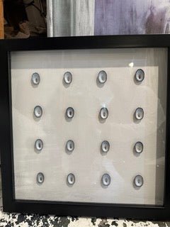 Black Shadowbox Frame with Blue Limpet Shells, Made to order