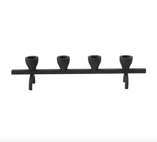 Black Textured Metal Taper Holder