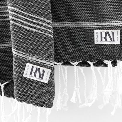 Istanbul Classic Turkish Hand Towel Set of 2 for Kitchen, Bath, Beach, Gym, and Yoga 17"x30"