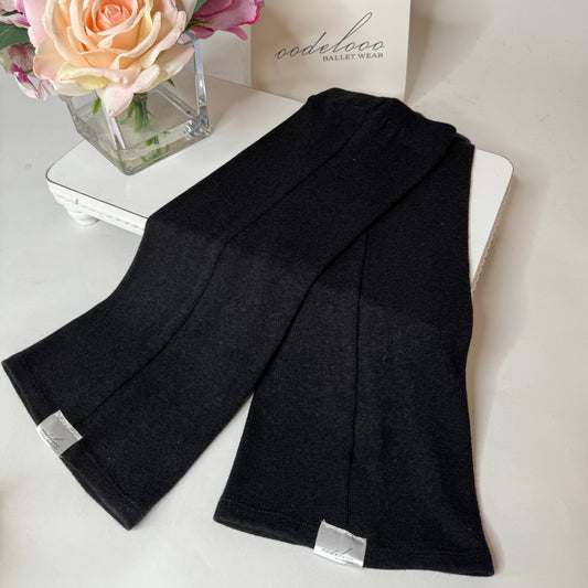 Sweater Knit Knee High Ballet Leg Warmers Luxe Black