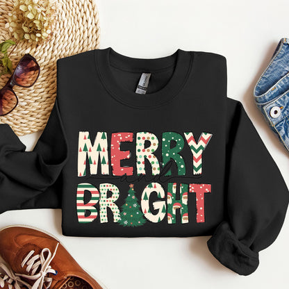 Merry And Bright, Trend, Gorgeous Christmas Sweatshirt
