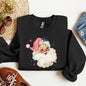 Retro Santa Sweatshirt, Vintage Classic Christmas, Pink Star