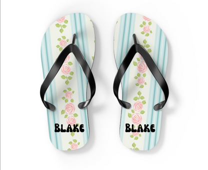 Customizable: Floral Flip Flops | Stylish Summer Sandals | Beach Footwear | Vacation Essentials | Poolside Comfort | Garden Party Sandals
