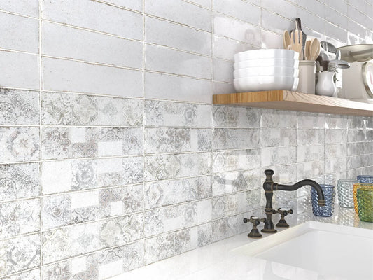 Soul Crackled Print Subway Tile