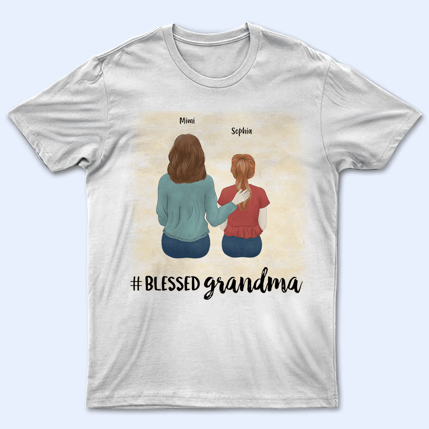 Blessed Grandma - Personalized Custom T Shirt - Birthday, Loving, Funny Gift for Grandma/Nana/Mimi, Mom, Wife, Grandparent
