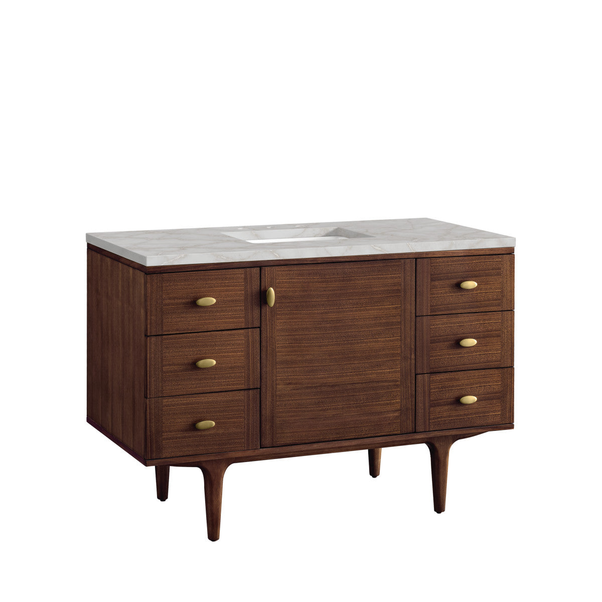 Amberly 48" Single Vanity Cabinet, Mid-Century Walnut