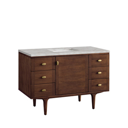 Amberly 48" Single Vanity Cabinet, Mid-Century Walnut