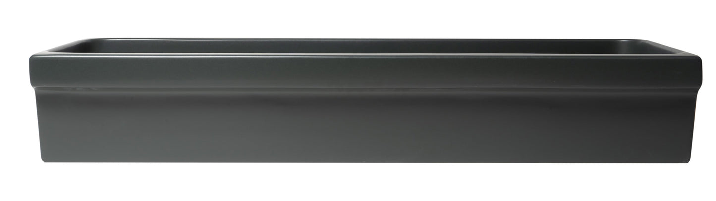 ALFI brand  AB48TRBM 48" Black Matte Above Mount Fireclay Bathroom Trough Sink