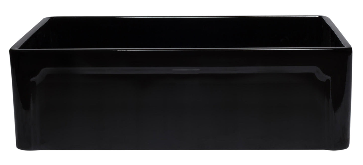ALFI brand AB3320SB 33 inch Black Reversible Single Fireclay Farmhouse Kitchen Sink