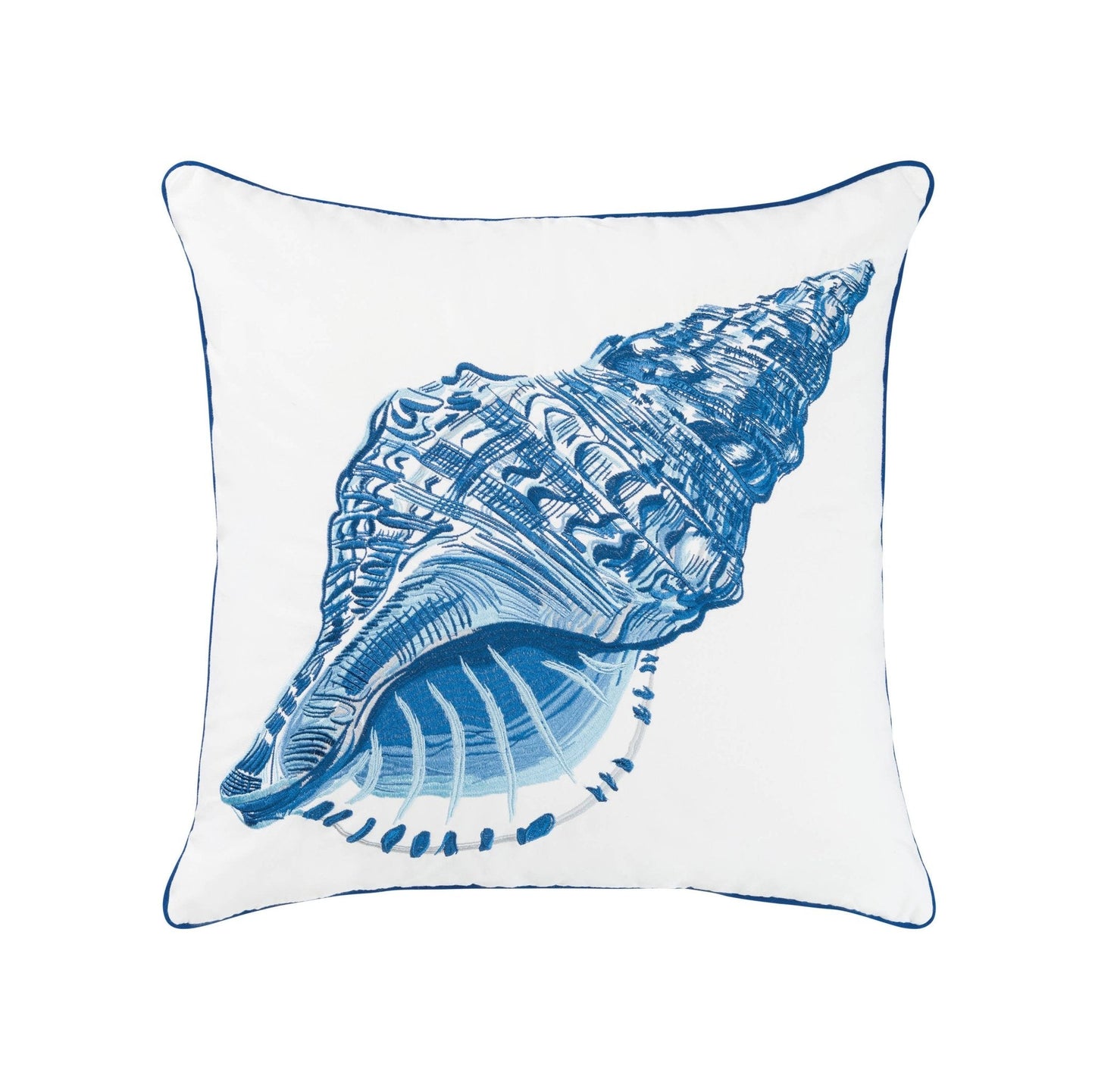 Blue Conch Shell Pillow - Indoor/outdoor Pillow