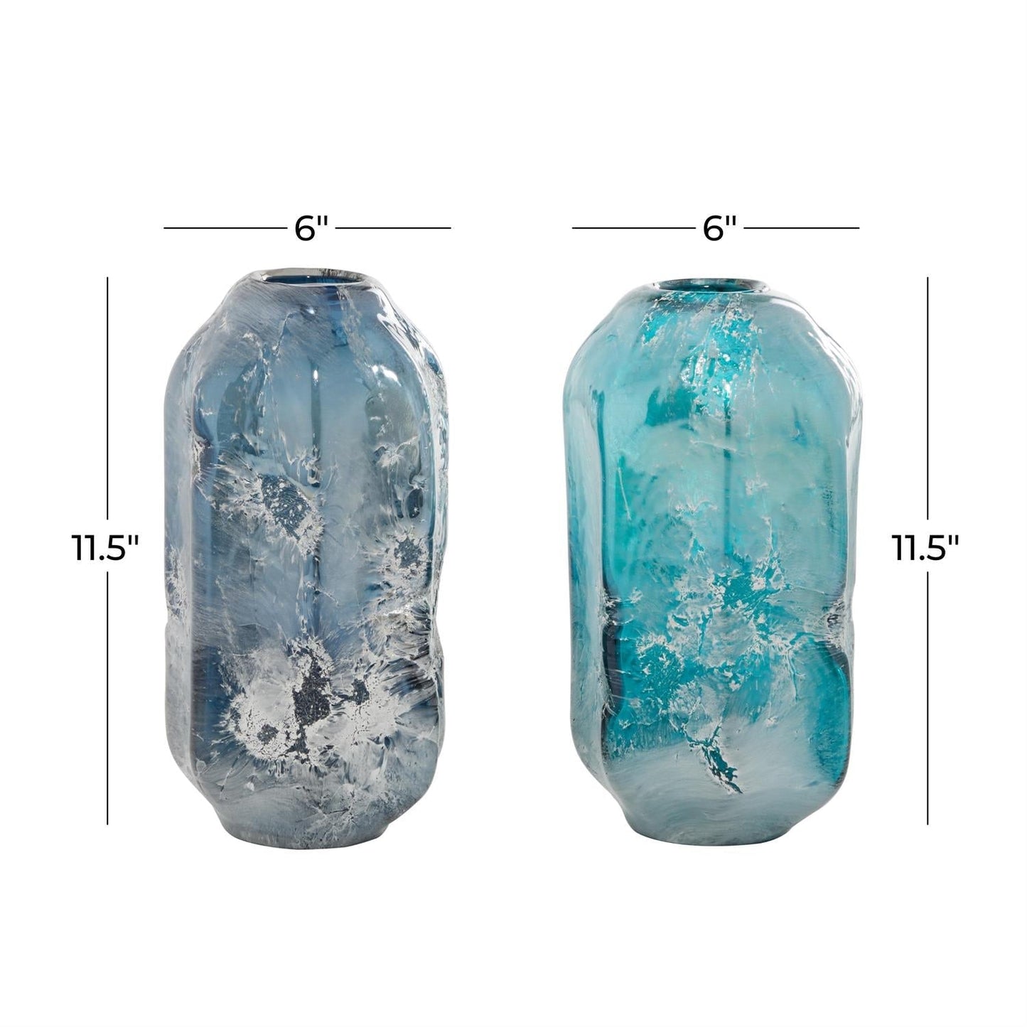 Blue Glass Handmade Blown Decorative Vase