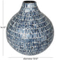 Blue Mother of Pearl Shell Handmade Mosaic Inspired Decorative Vase