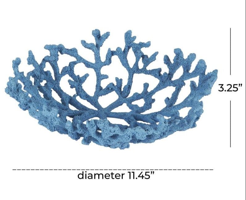 Blue Resin Coral Textured Decorative Bowl