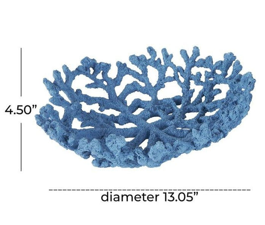 Blue Resin Coral Textured Decorative Bowl