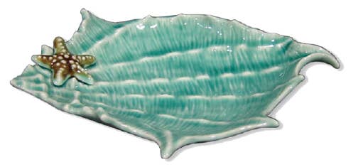 Blue Shell Tea & Serving Pieces – Coastal Ceramic Décor