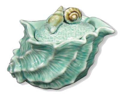 Blue Shell Tea & Serving Pieces – Coastal Ceramic Décor