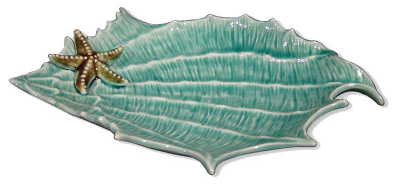 Blue Shell Tea & Serving Pieces – Coastal Ceramic Décor