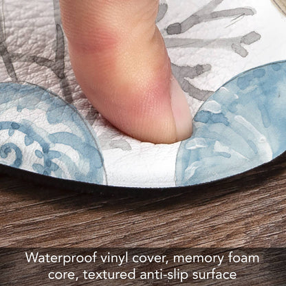 Blue Shells Decorative Kitchen Floor Mat – 30" x 20" Comfort Mat