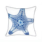 Blue Starfish Indoor/Outdoor Throw Pillow