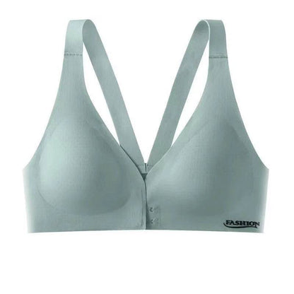 Front Open Seamless Push-Up Bra Wireless Deep V Comfort