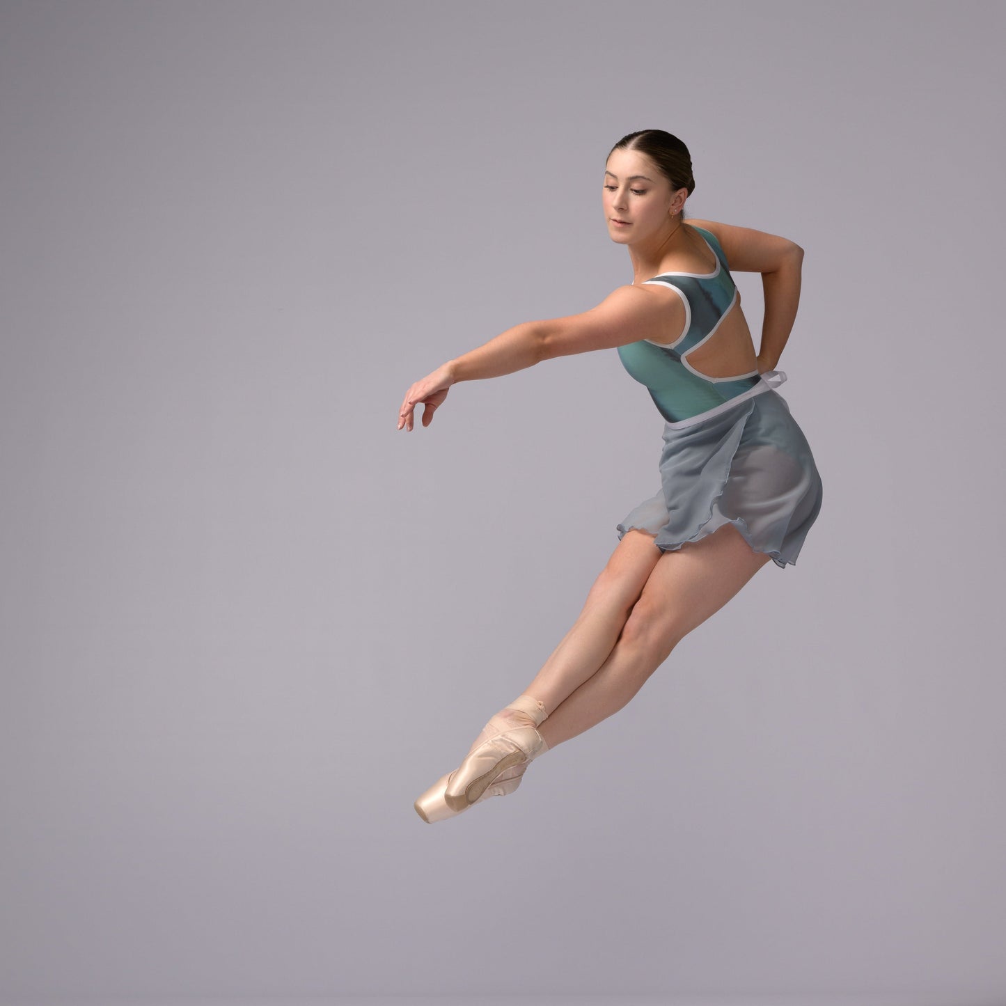 Glacier Blue Chiffon Ballet Wrap Skirt - Classical