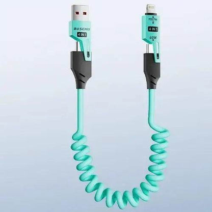 65W Quick Charger Spring USB Cable – Fast Charging Durable Cord (65W USB cable)