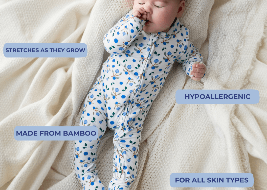 Blueberry Bamboo Zipper Footie