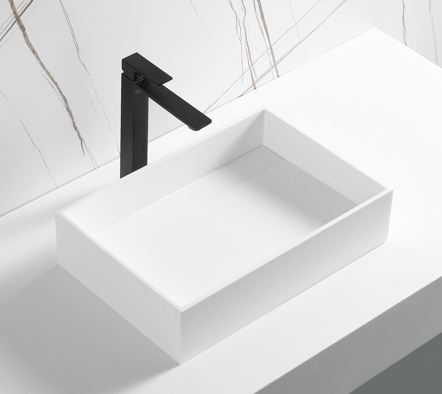 ALFI brand  ABRS2014 20" x 14" White Matte Solid Surface Resin Sink